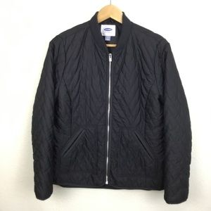 Old Navy Black Quilted Nylon Jacket Size Medium